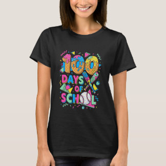 80年代 90年代 レトロ風 先生 100日目 Tシャツ