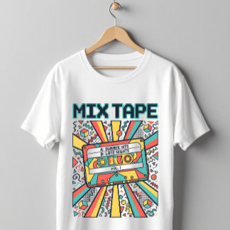 80年代 90年代 レトロ ミックステープ カセット ノスタルジック デザイン Tシャツ