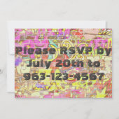 80年代Boomboxか壊れ目のancingヒップホップのパーティの招待状 招待状 (裏面)