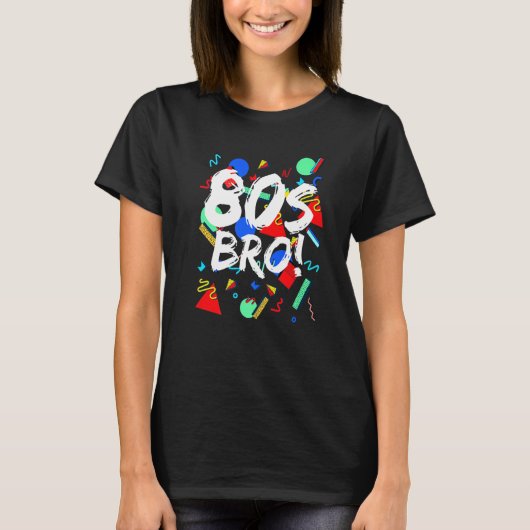80年代Bro 1980年代パーティー80年代スタイルPattern Brothe Tシャツ (正面)
