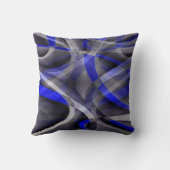 80年代Groovy青王室のと灰色のアーチ型ラインPa クッション (裏面)