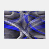 80年代Groovy青王室のと灰色のアーチ型ラインPa ドアマット (正面)