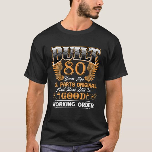80年前に建設された誕生日クルー80th Dayファミリー Tシャツ (正面)
