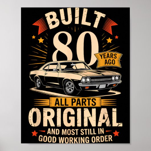 80年前製造 - 面白い80歳の誕生日プレゼント ポスター (正面)