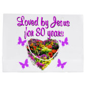 80年間イエス様に愛された紫の野花 ラージペーパーバッグ (裏面)