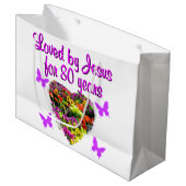 80年間イエス様に愛された紫の野花 ラージペーパーバッグ (正面アングル)