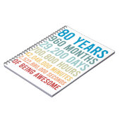 80年960ヶ月29200日が素晴らし誕生 ノートブック (左側)