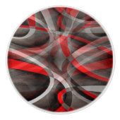 80度の赤と灰色のレイヤカーブ セラミックノブ (正面)