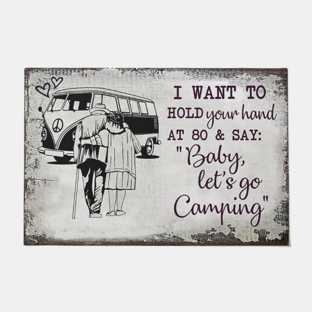 80愛で手を握りたい ドアマット (正面)