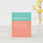 80日めでたい:年寄りほど老けたように見えない カード (黄色い花)