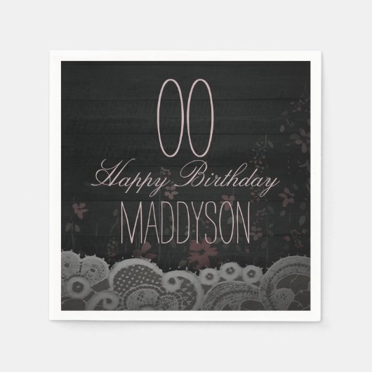 80日85日90日91日92日97日99日誕生日 スタンダードカクテルナプキン (正面)