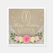 80日85日90日91日92日97日99日誕生日 スタンダードカクテルナプキン (正面)