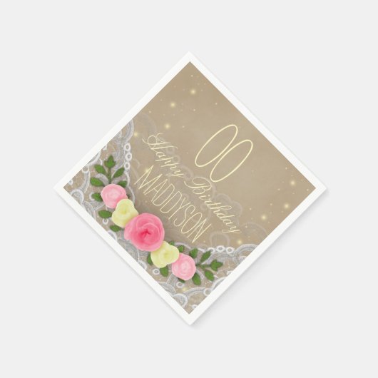 80日85日90日91日92日97日99日誕生日 スタンダードカクテルナプキン (角)