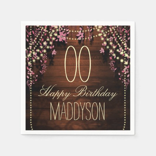 80日85日90日91日92日97日99日誕生日 スタンダードカクテルナプキン (正面)