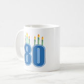80本の誕生日の蝋燭(青/緑) コーヒーマグカップ (正面左)