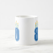 80本の誕生日の蝋燭(青/緑) コーヒーマグカップ (中央)