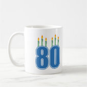 80本の誕生日の蝋燭(青/緑) コーヒーマグカップ (左)