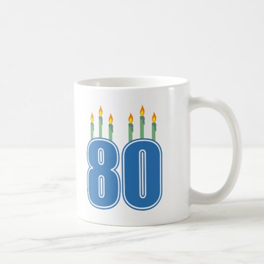 80本の誕生日の蝋燭(青/緑) コーヒーマグカップ (右)