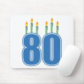 80本の誕生日の蝋燭(青/緑) マウスパッド (マウス)