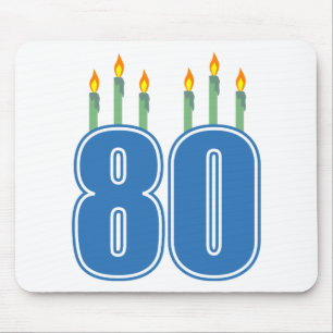 80本の誕生日の蝋燭(青/緑) マウスパッド