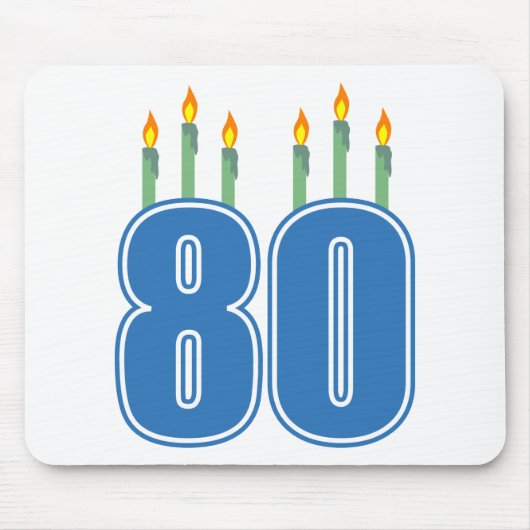 80本の誕生日の蝋燭(青/緑) マウスパッド (正面)