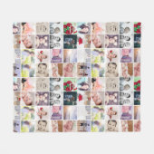 80枚の写真のコラージュパーソナライズされた（20回） フリースブランケット (正面(横))