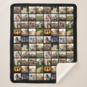 80枚パーソナライズされたのコラージュ シェルパブランケット (正面)