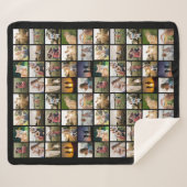 80枚パーソナライズされたのコラージュ シェルパブランケット (正面(横))