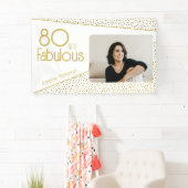 80歳おめでとう ゴールドラメ写真入り80歳の誕生日 横断幕 (インサイチュ)