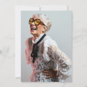 80歳おめでとう モノクロ写真入り80歳の誕生日 招待状 (裏面)