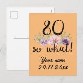 80歳おめでとう!面白い80歳の誕生日 シーズンポストカード (正面/裏面)
