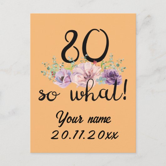 80歳おめでとう!面白い80歳の誕生日 シーズンポストカード (正面)