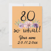 80歳おめでとう!面白い80歳の誕生日 招待状 (正面)