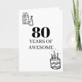 80歳おめでとう 80歳の誕生日 カード (正面)