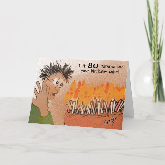 80歳おもしろいの誕生日カード。 カード (正面)