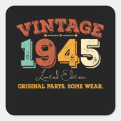 80歳おもしろい1945年ヴィンテージ80番目の誕生日ギフト スクエアシール (正面)