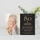 80歳お誕生日おめでとうございます | 80歳の誕生日パーティーの招待状 招待状 (スタンド正面)