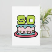 80歳お誕生日ケーキ カード (スタンド正面)