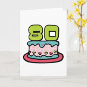 80歳お誕生日ケーキ カード (黄色い花)