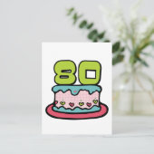 80歳お誕生日ケーキ ポストカード (スタンド正面)