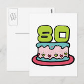 80歳お誕生日ケーキ ポストカード (正面/裏面)