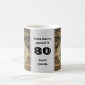 80歳かわいいウサギの子ども写真第80誕生日 コーヒーマグカップ (中央)