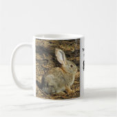 80歳かわいいウサギの子ども写真第80誕生日 コーヒーマグカップ (左)