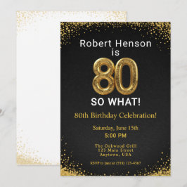 80歳だって何が悪い！ブラックゴールド80歳の誕生日 招待状