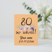 80歳だって何? 80歳の誕生日 面白い ポストカード (スタンド正面)