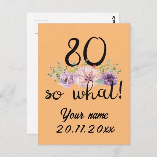 80歳だって何? 80歳の誕生日 面白い ポストカード (正面/裏面)