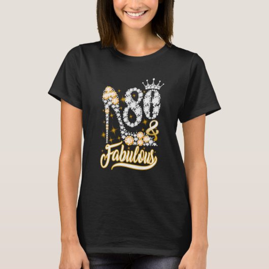 80歳と素晴らしい80歳の80誕生日ダイヤモンドC Tシャツ (正面)