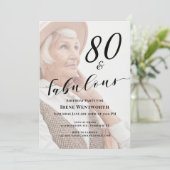 80歳のお誕生日おめでとうフォトオーバーレイ 招待状 (スタンド正面)