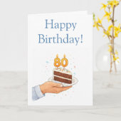 80歳のお誕生日おめでとう カード (黄色い花)