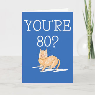 80歳のお誕生日おめでとう!驚いた猫のバースデーカード カード